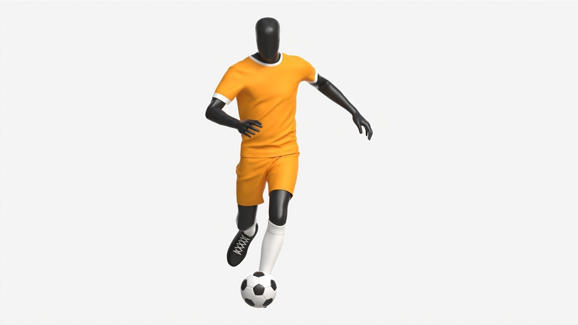 Male Mannequin in Soccer Uniform in Action 01 3D model_4