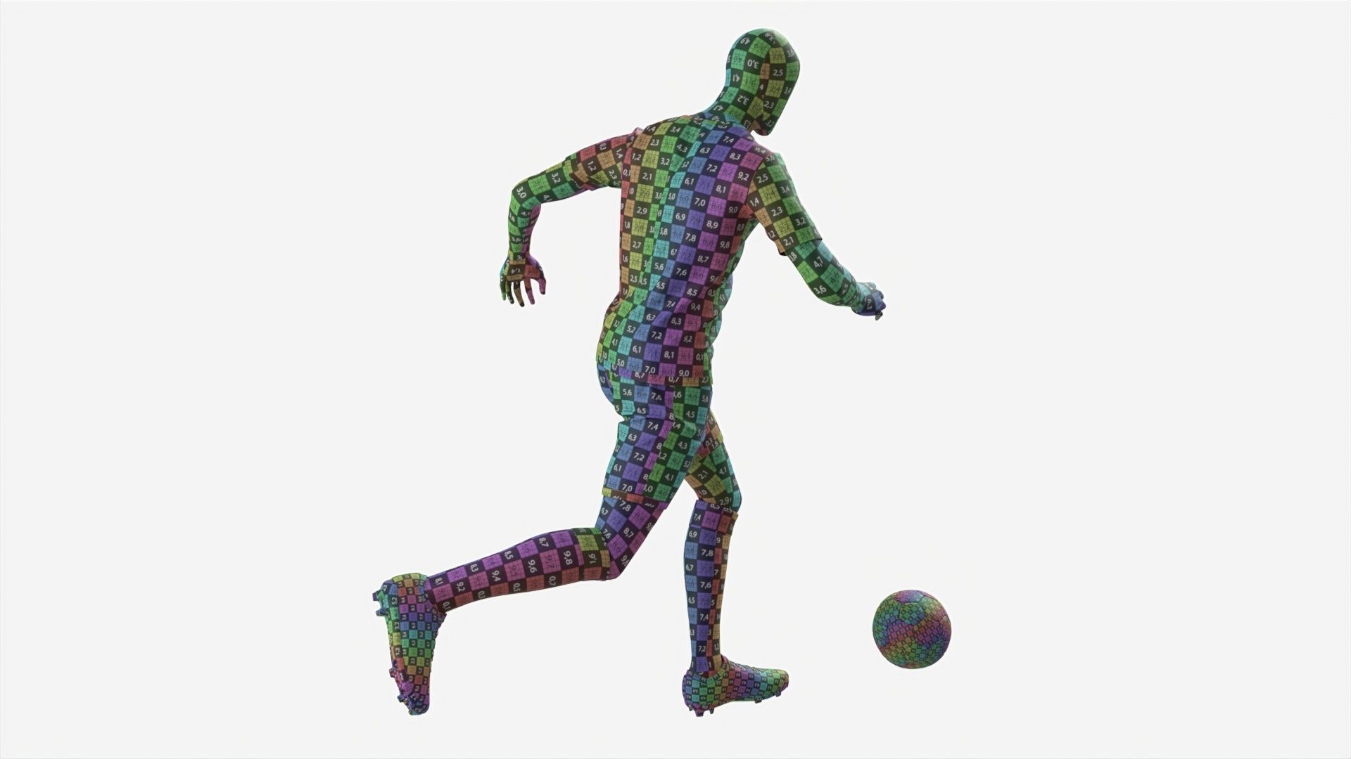 Male Mannequin in Soccer Uniform in Action 01 3D model_9