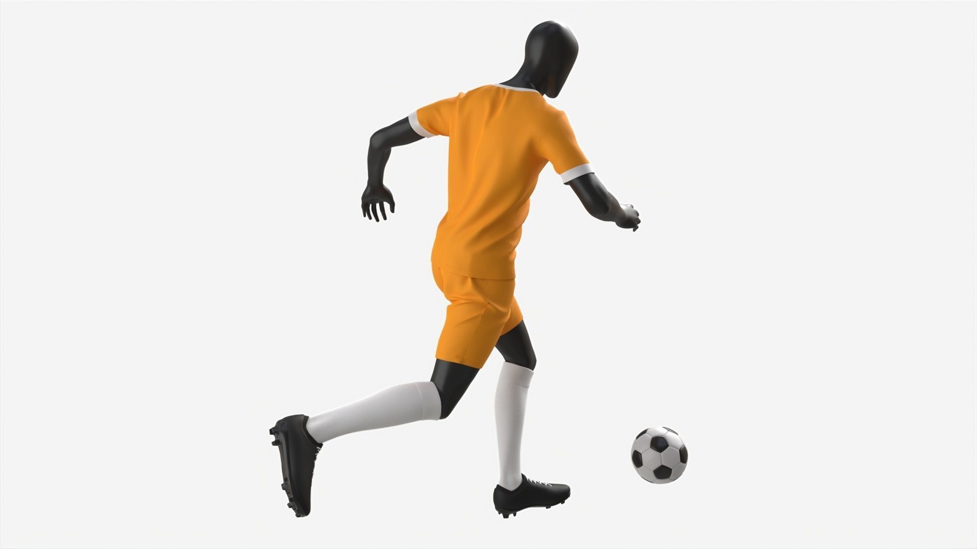 Male Mannequin in Soccer Uniform in Action 01 3D model_2