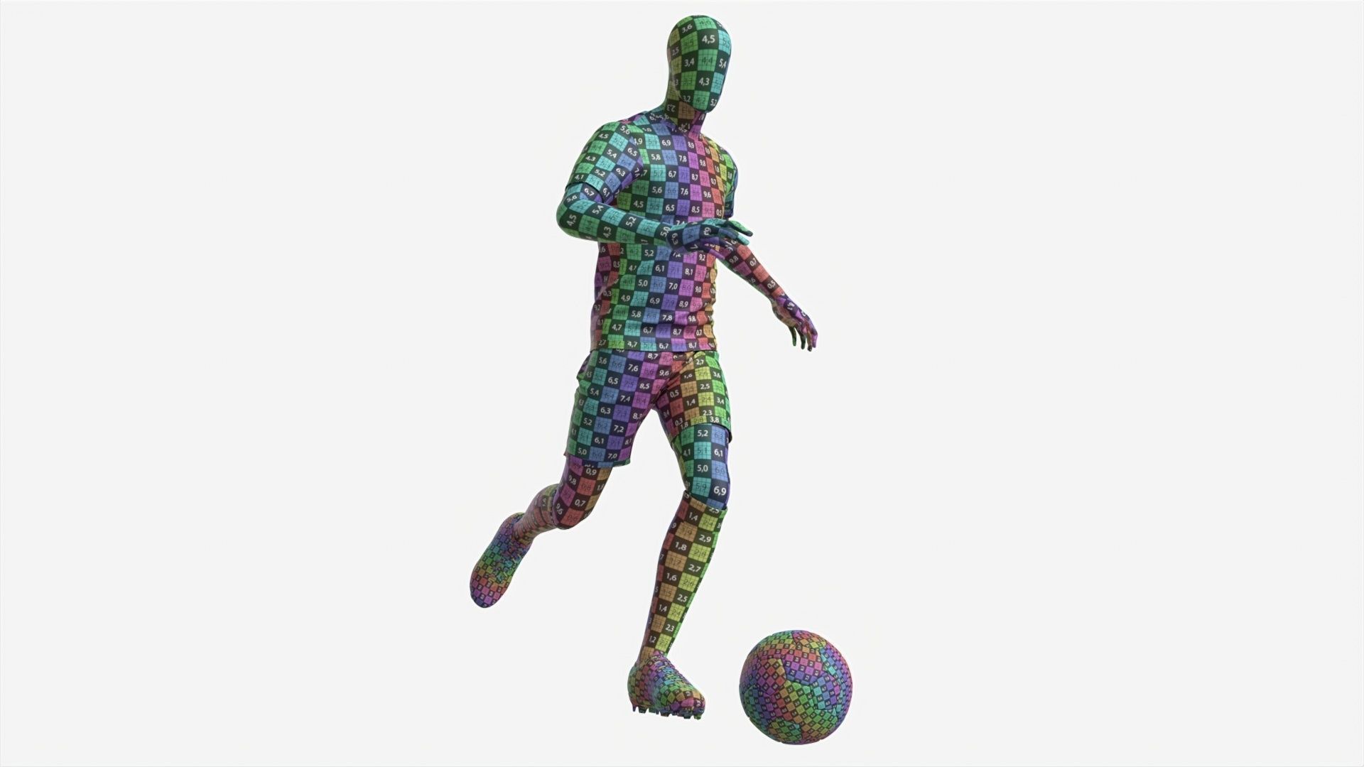 Male Mannequin in Soccer Uniform in Action 01 3D model_8