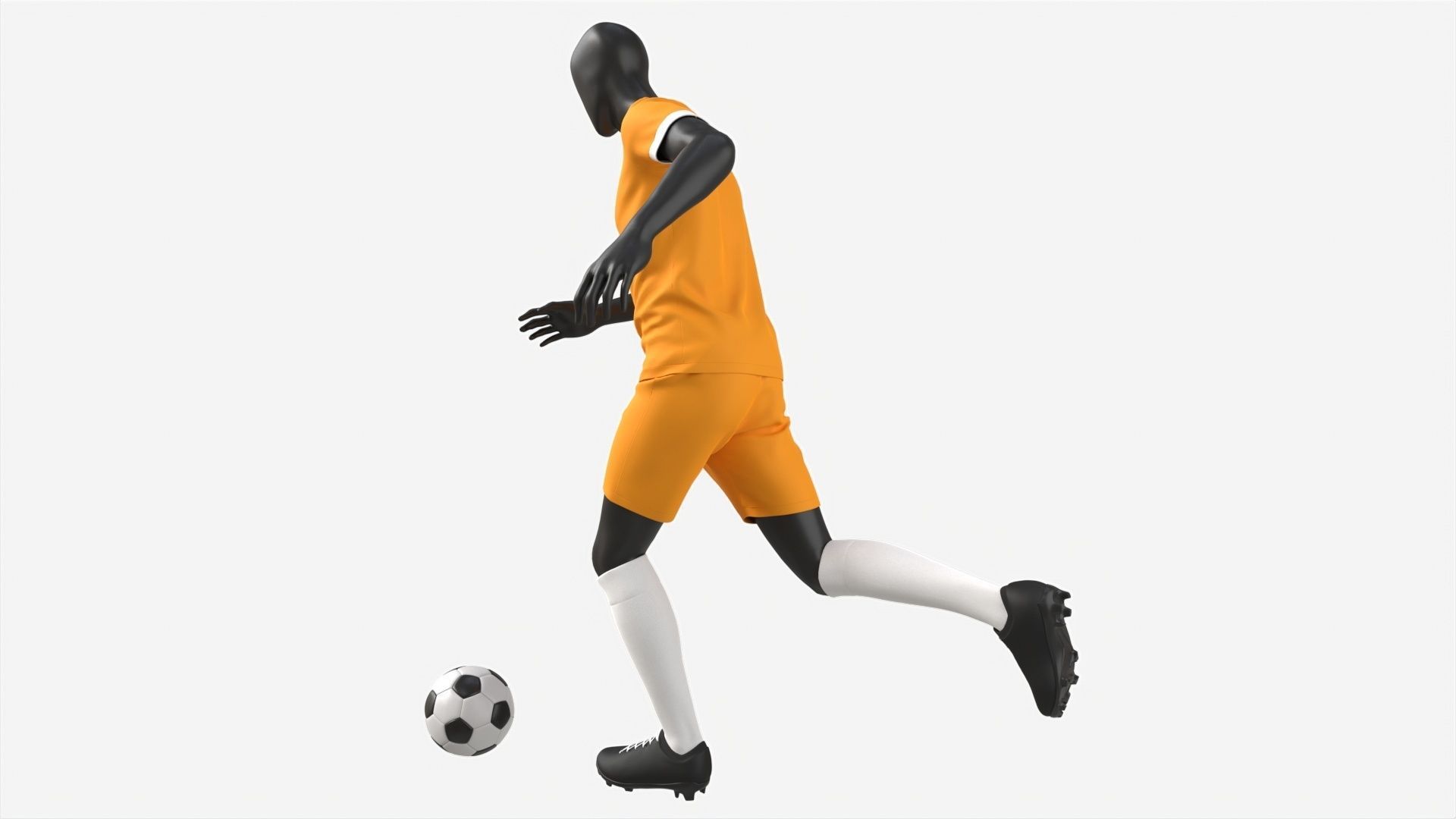 Male Mannequin in Soccer Uniform in Action 01 3D model_1