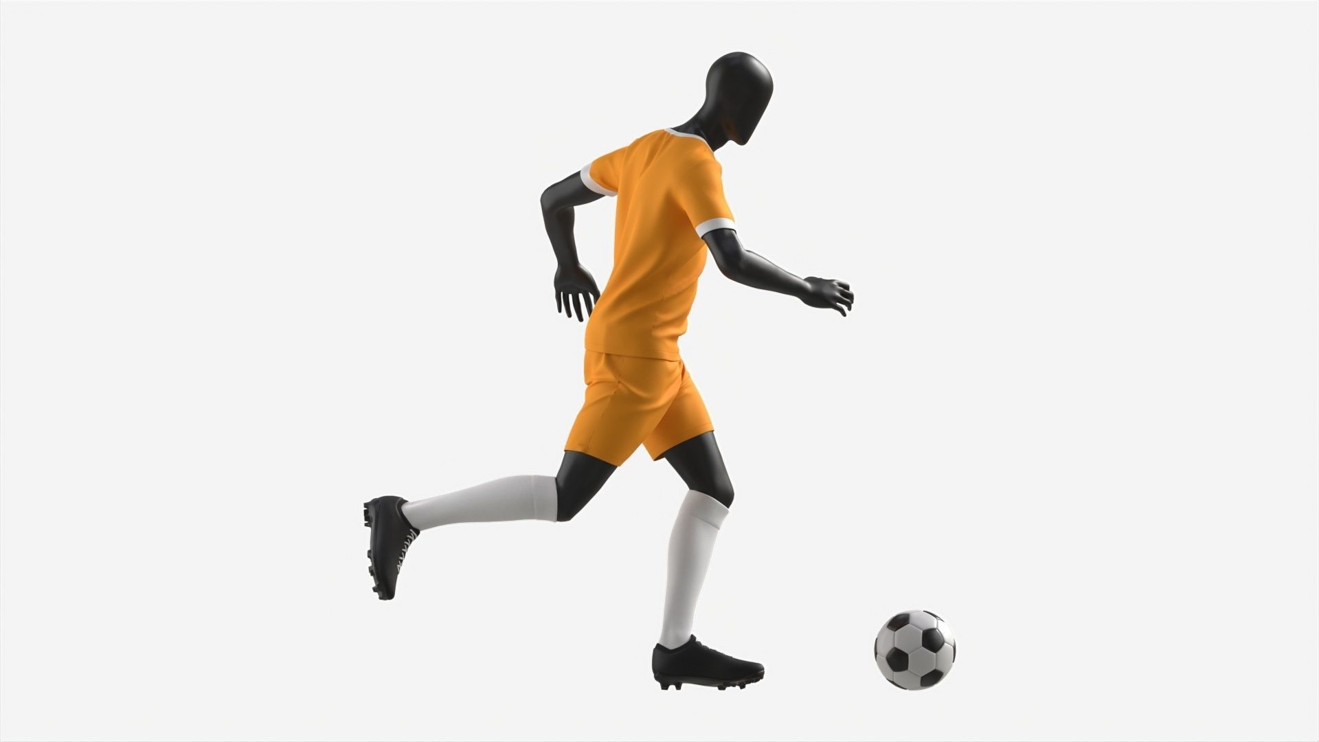 Male Mannequin in Soccer Uniform in Action 01 3D model_5