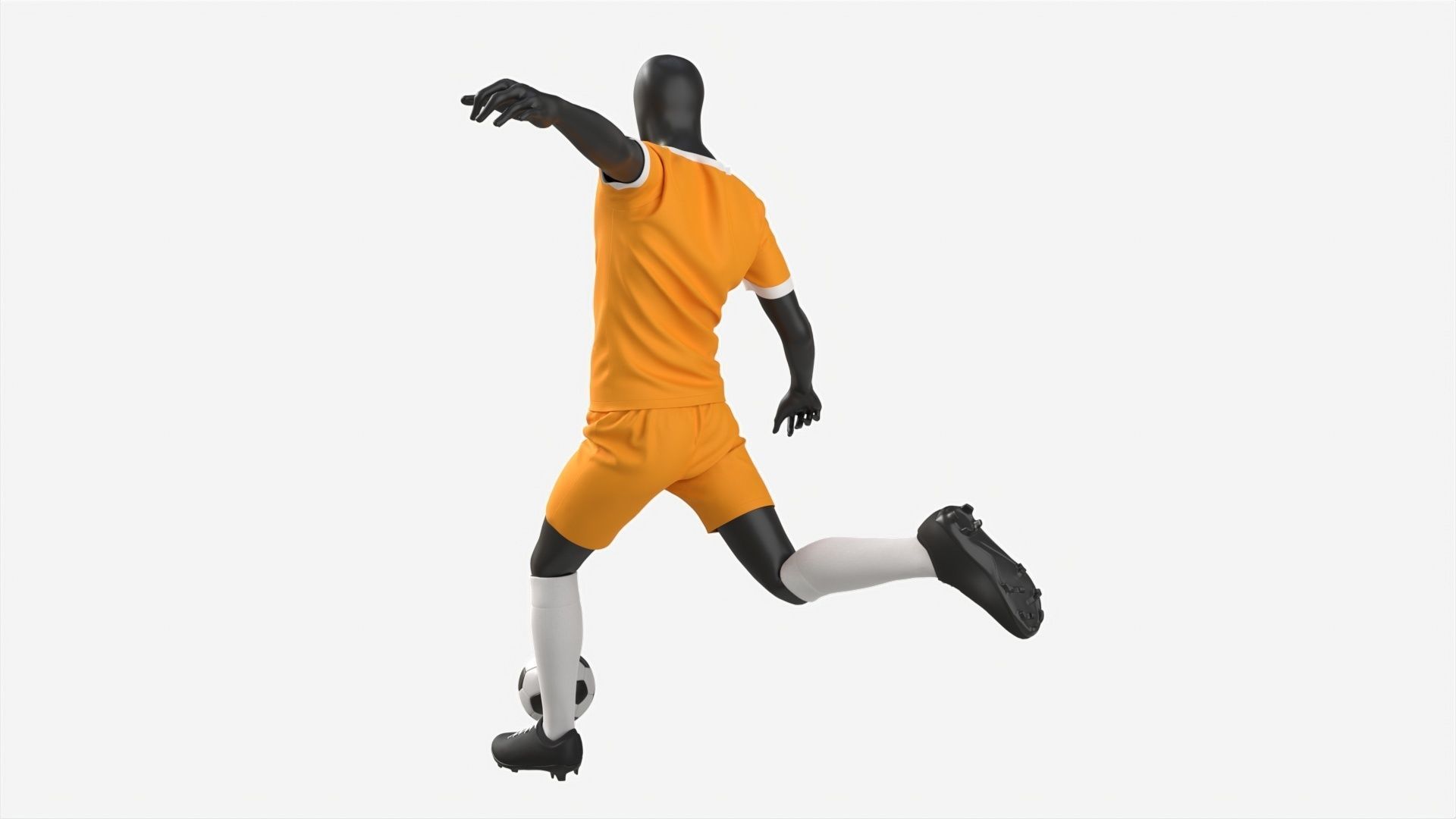 Male Mannequin in Soccer Uniform in Action 02 3D model_1