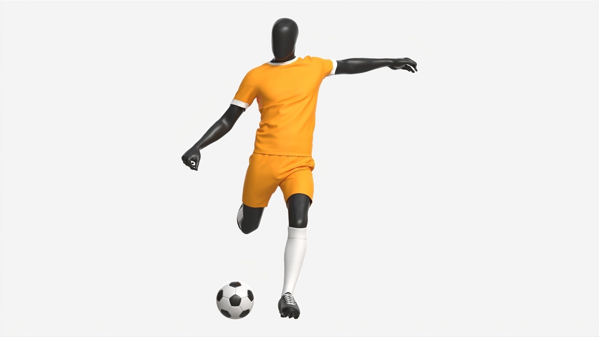 Male Mannequin in Soccer Uniform in Action 02 3D model_4