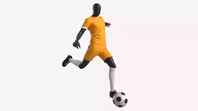 Male Mannequin in Soccer Uniform in Action 02 3D model