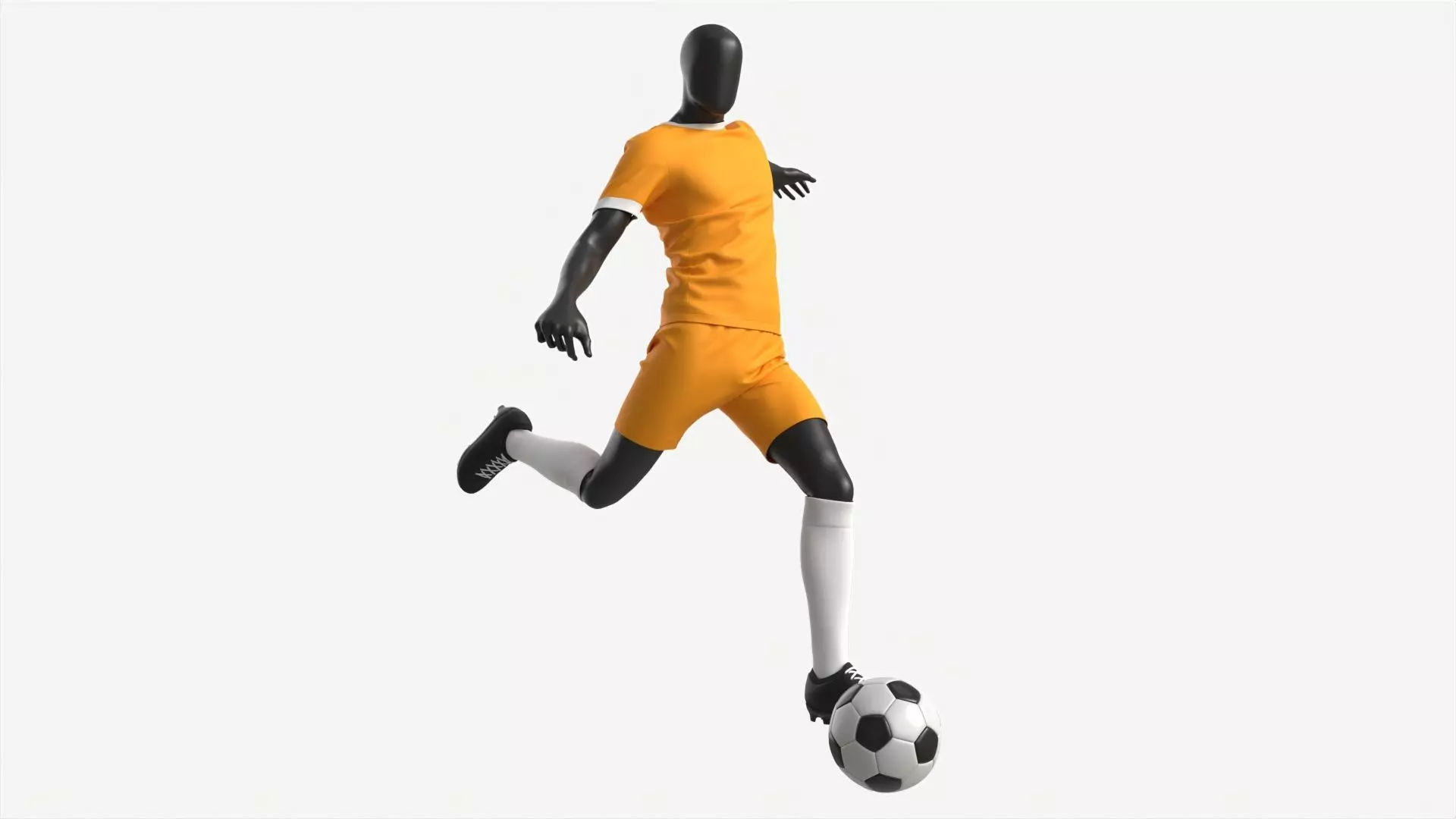 Male Mannequin in Soccer Uniform in Action 02 3D model_0
