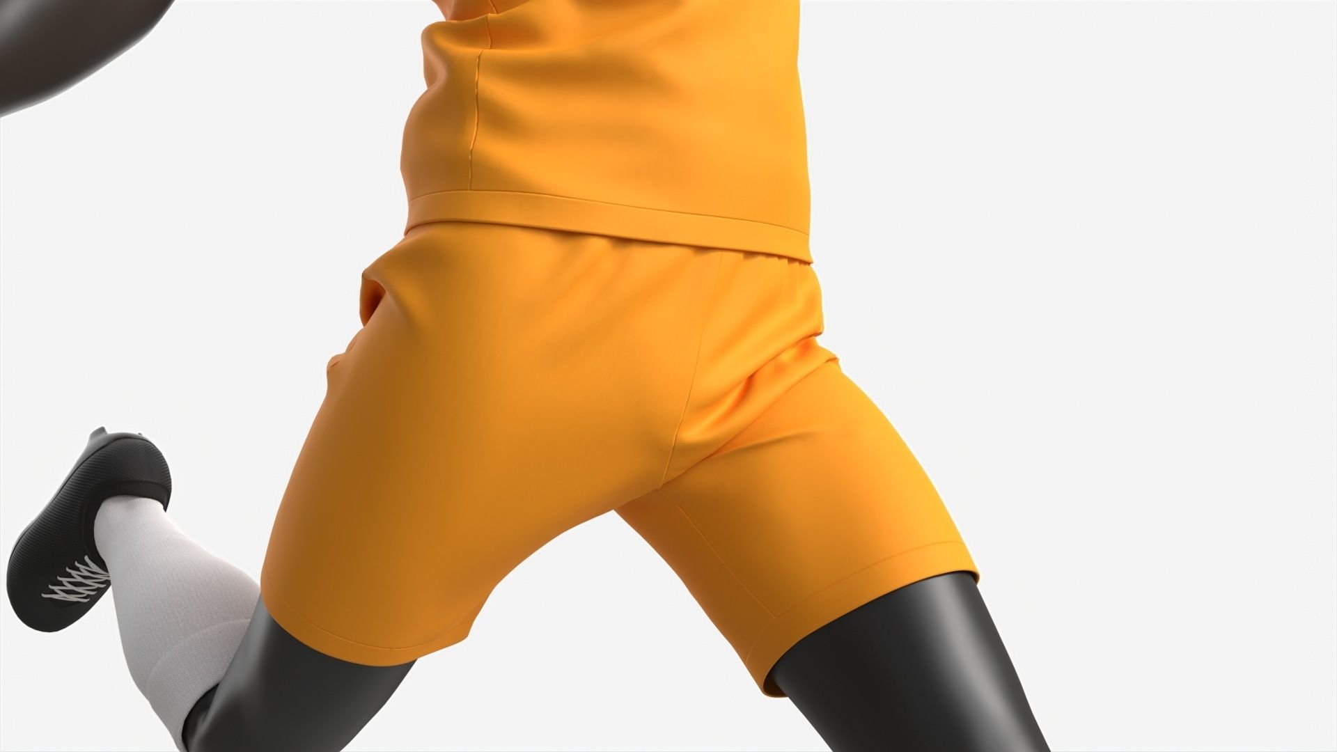 Male Mannequin in Soccer Uniform in Action 02 3D model_3