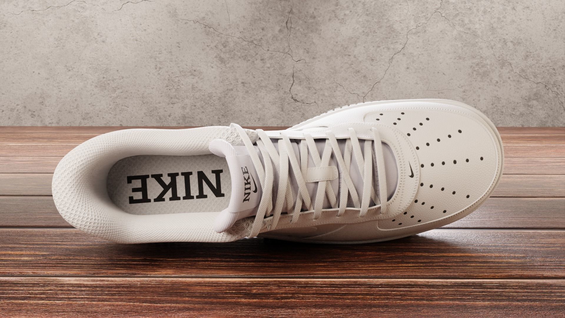 Nike Air Force 1 White 3D model_6