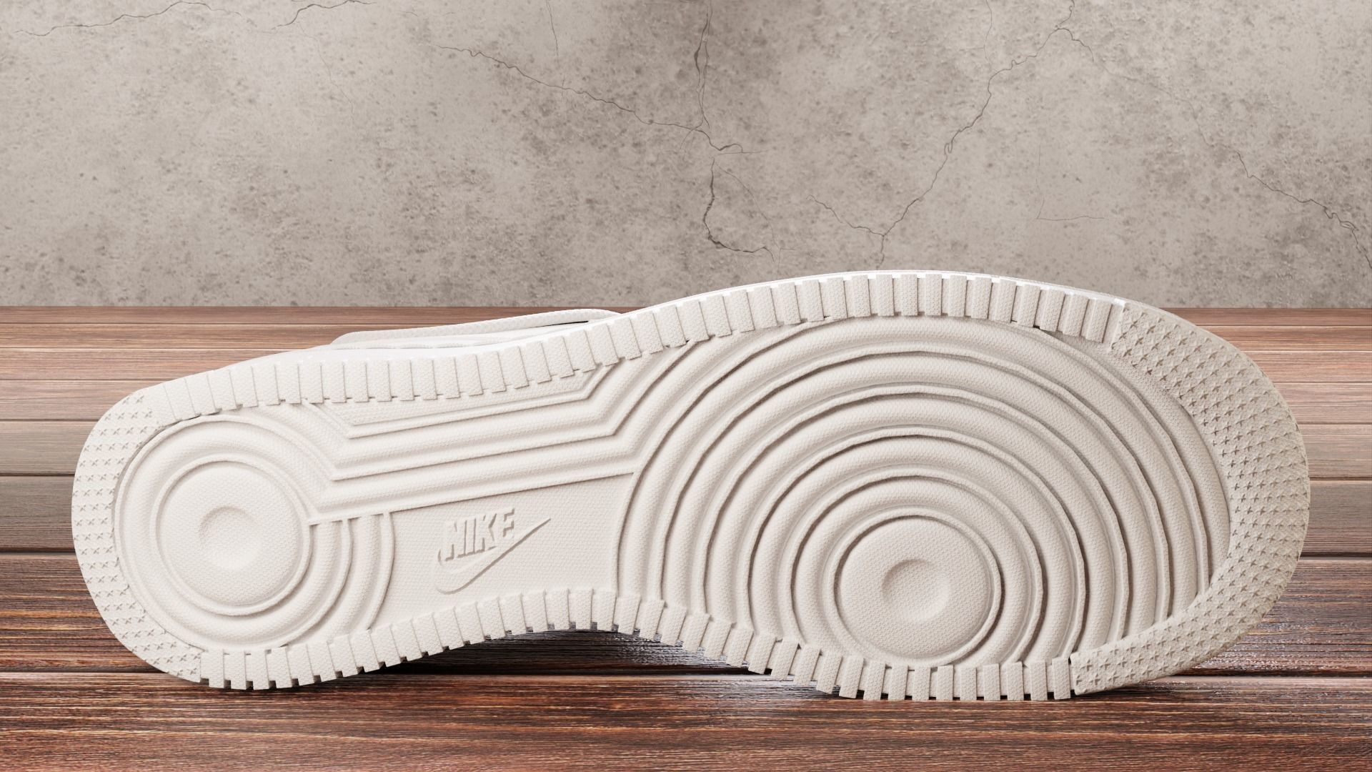 Nike Air Force 1 White 3D model_5