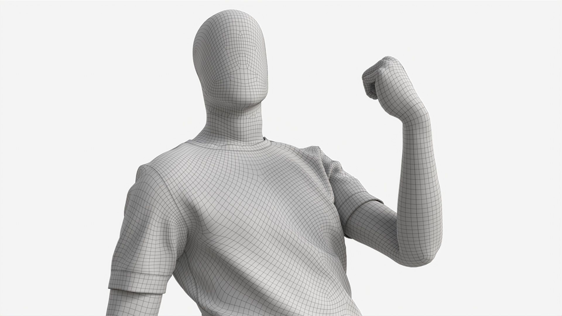 Male Mannequin in Soccer Uniform in Action 03 3D model_7