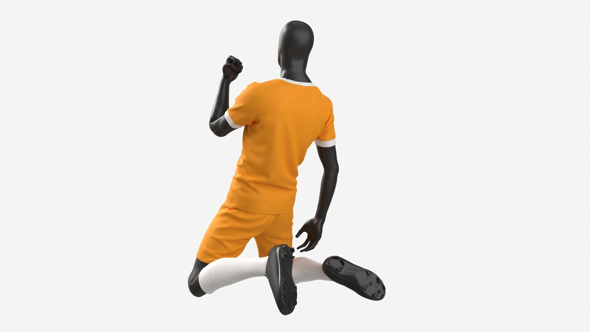 Male Mannequin in Soccer Uniform in Action 03 3D model_1