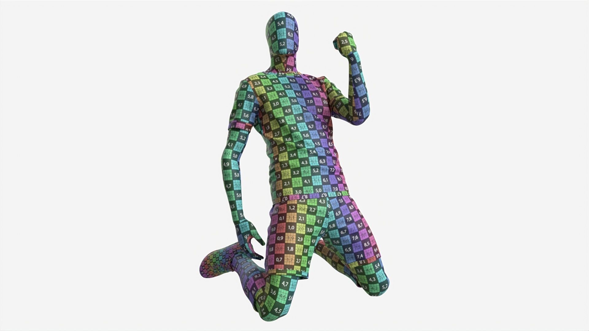 Male Mannequin in Soccer Uniform in Action 03 3D model_8