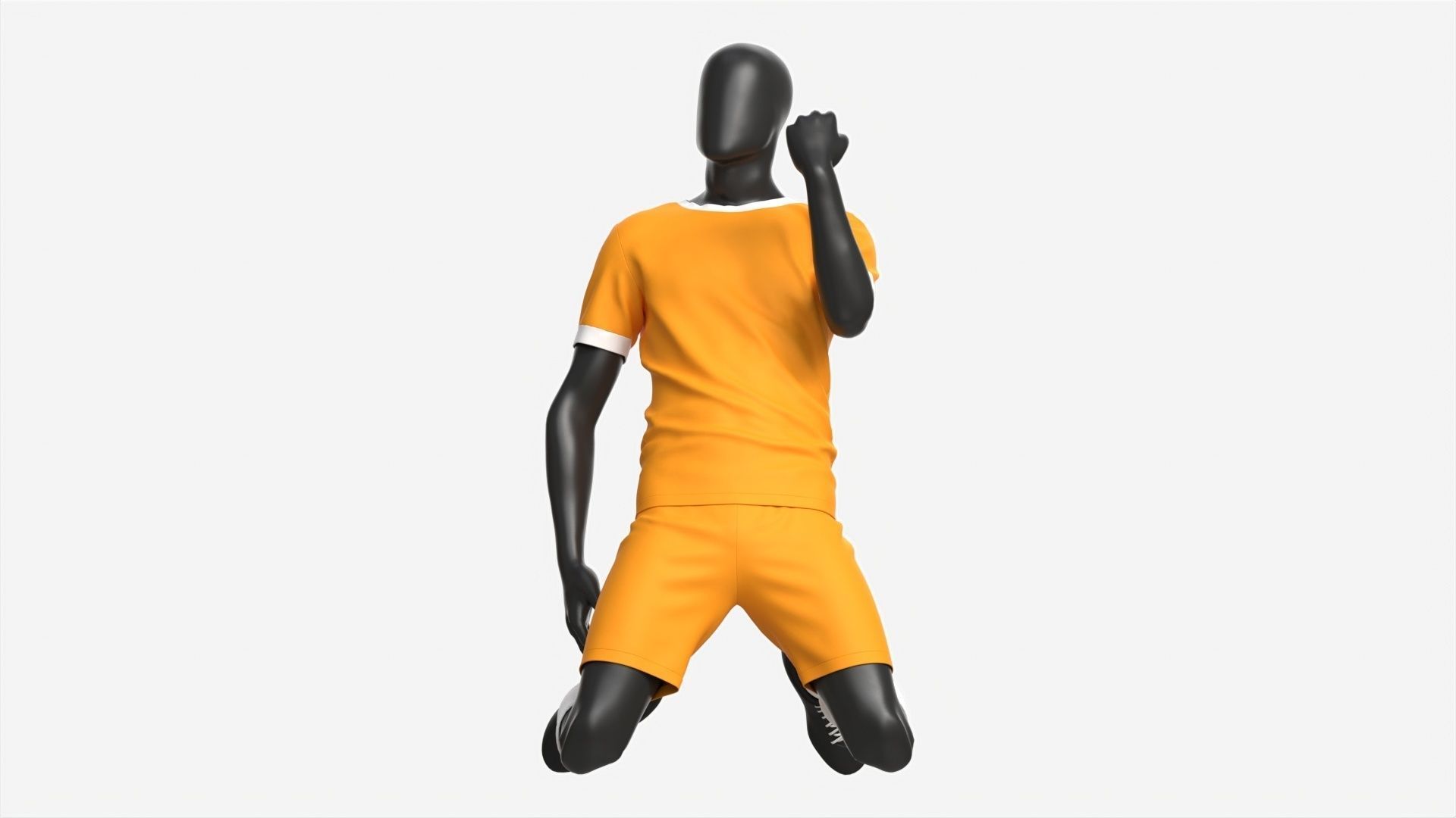 Male Mannequin in Soccer Uniform in Action 03 3D model_4
