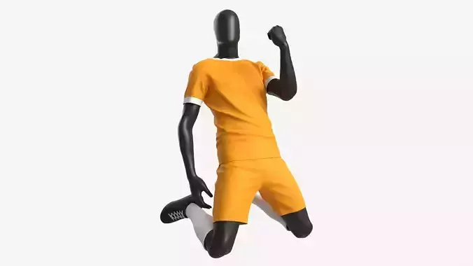 Male Mannequin in Soccer Uniform in Action 03 3D model