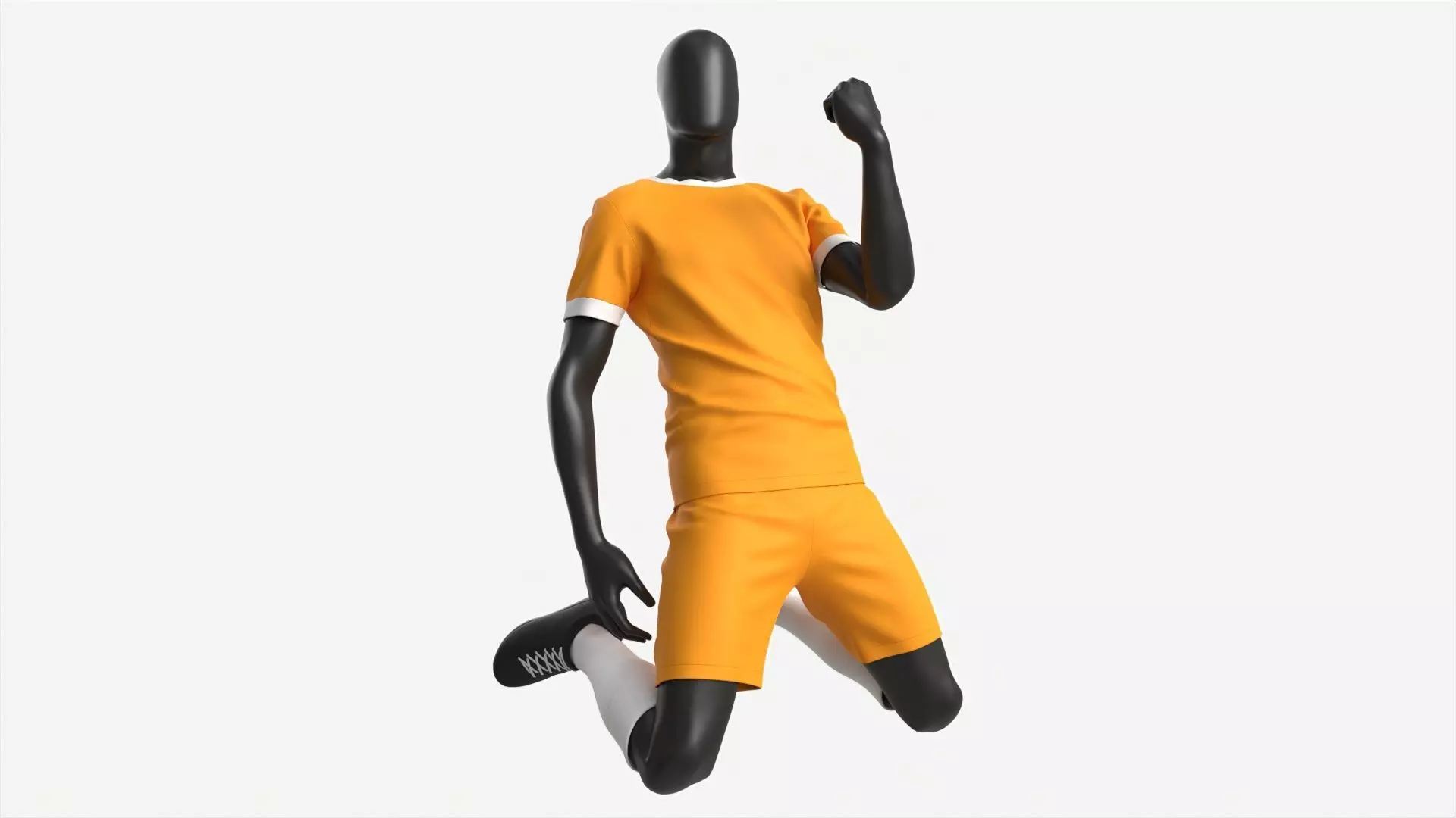 Male Mannequin in Soccer Uniform in Action 03 3D model_0
