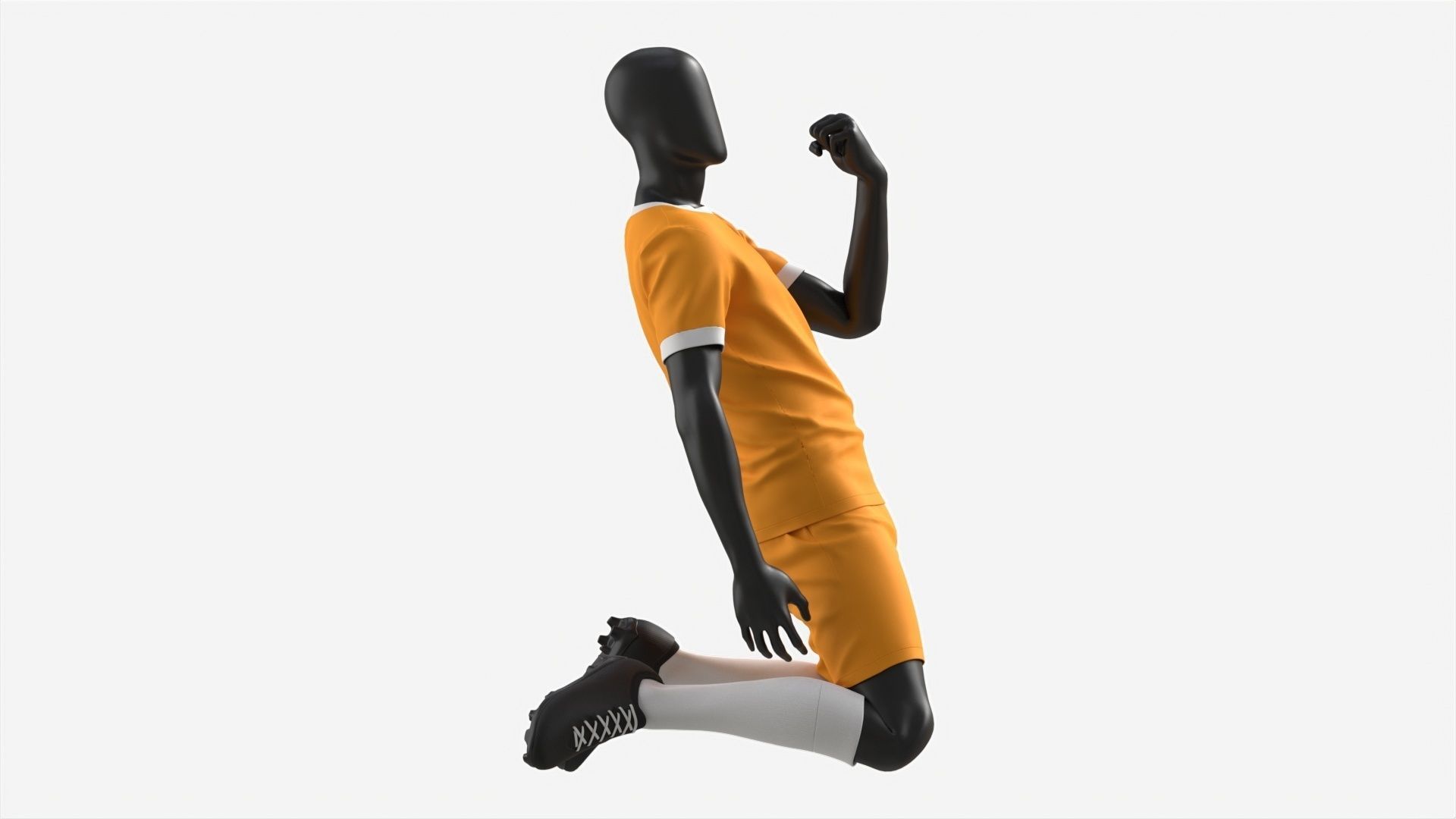 Male Mannequin in Soccer Uniform in Action 03 3D model_5