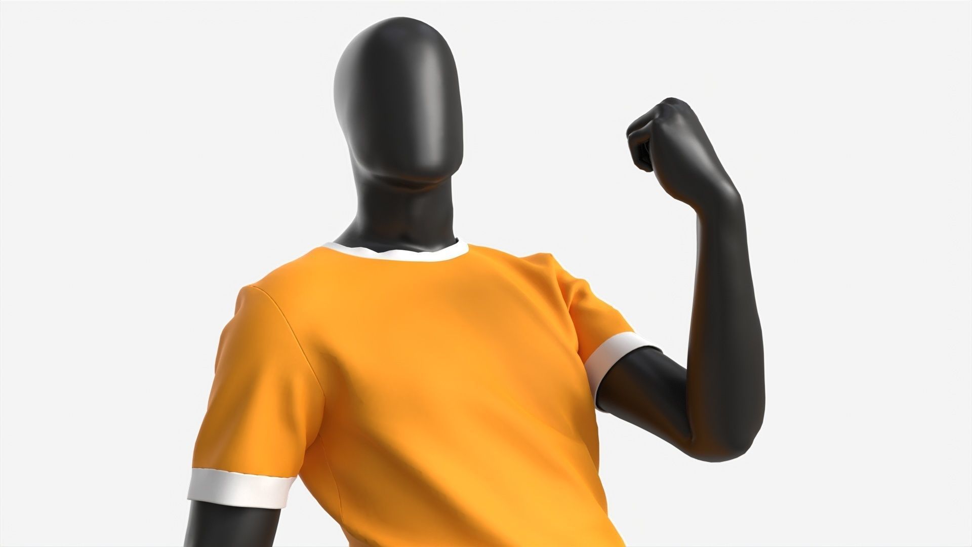 Male Mannequin in Soccer Uniform in Action 03 3D model_3
