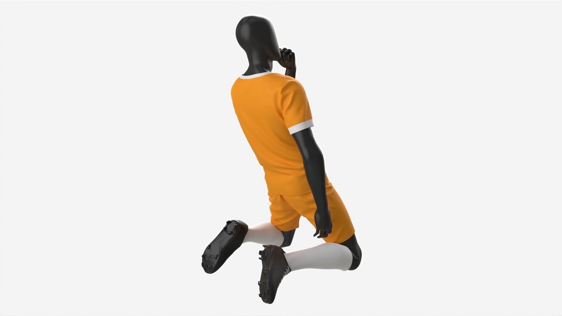 Male Mannequin in Soccer Uniform in Action 03 3D model_2