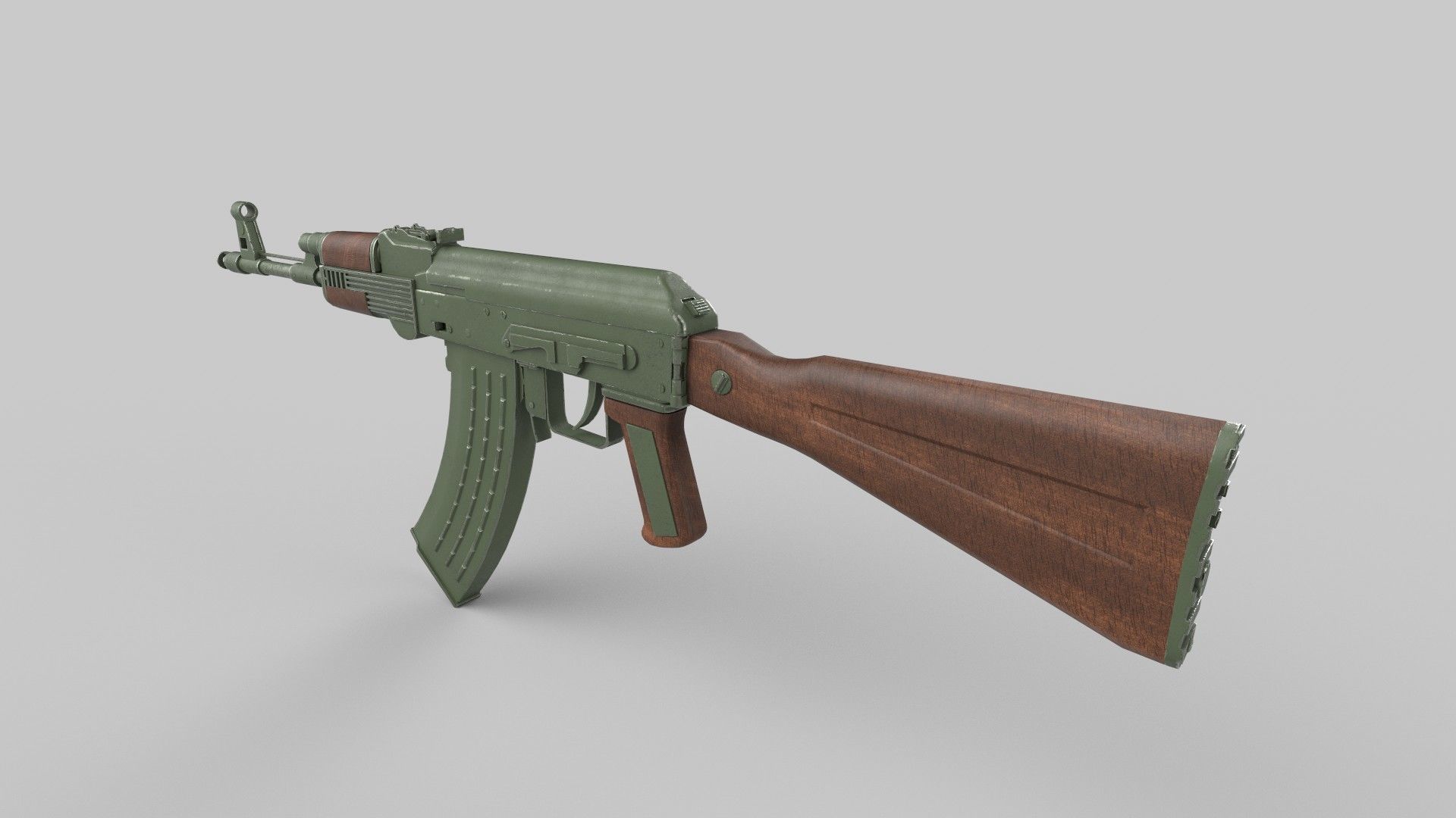 AK 47 Low-poly 3D model_3