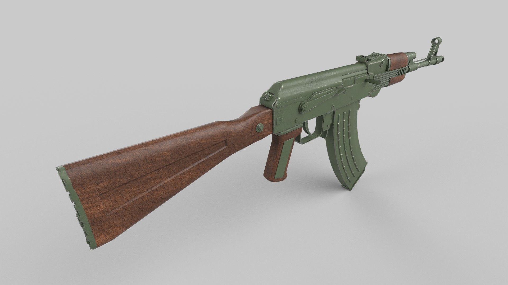 AK 47 Low-poly 3D model_4