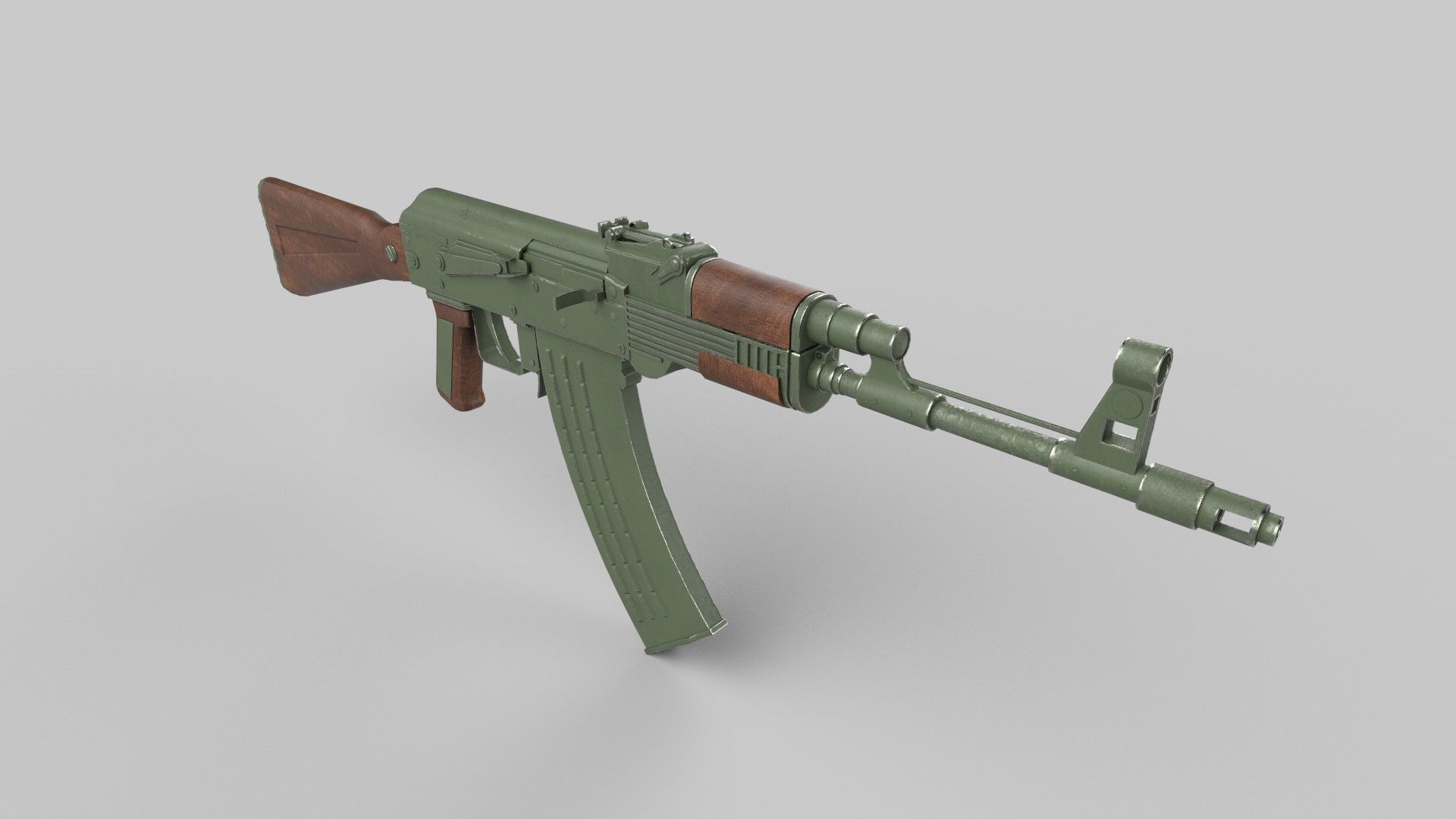 AK 47 Low-poly 3D model_5