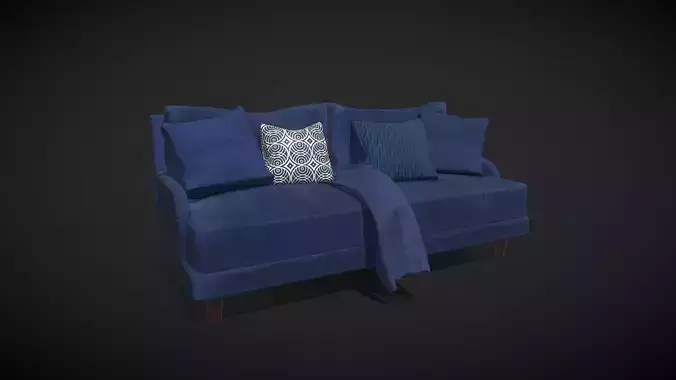 Living room blue sofa