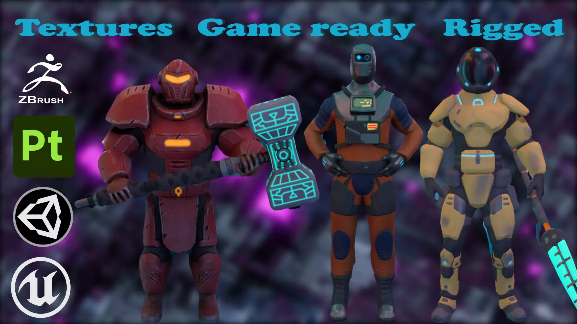 Tech Titans Guardians of the Sci-Fi Galaxy Rigged 3D Model Collection_0