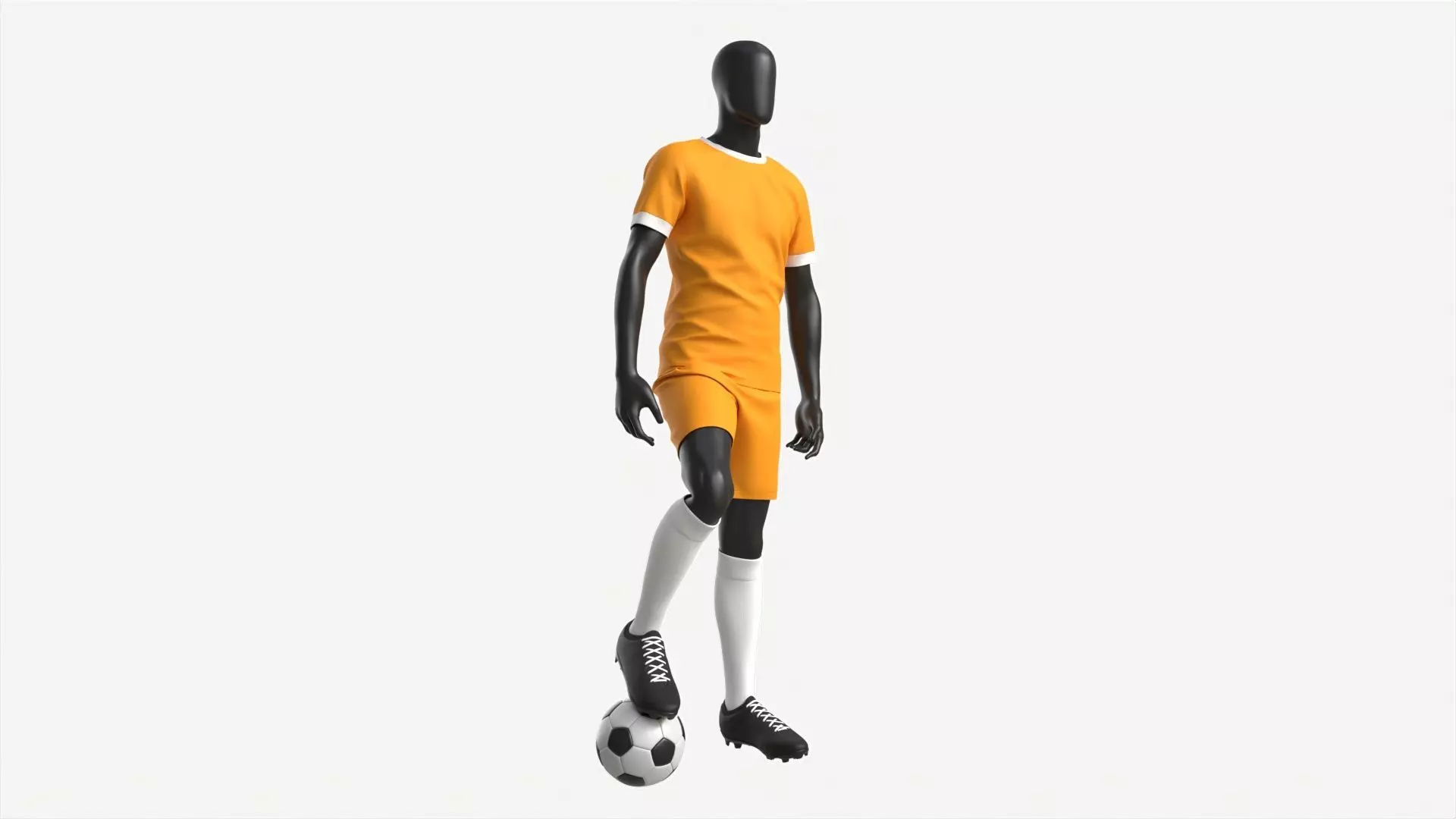 Male Mannequin in Soccer Uniform with Ball 02 3D model_0