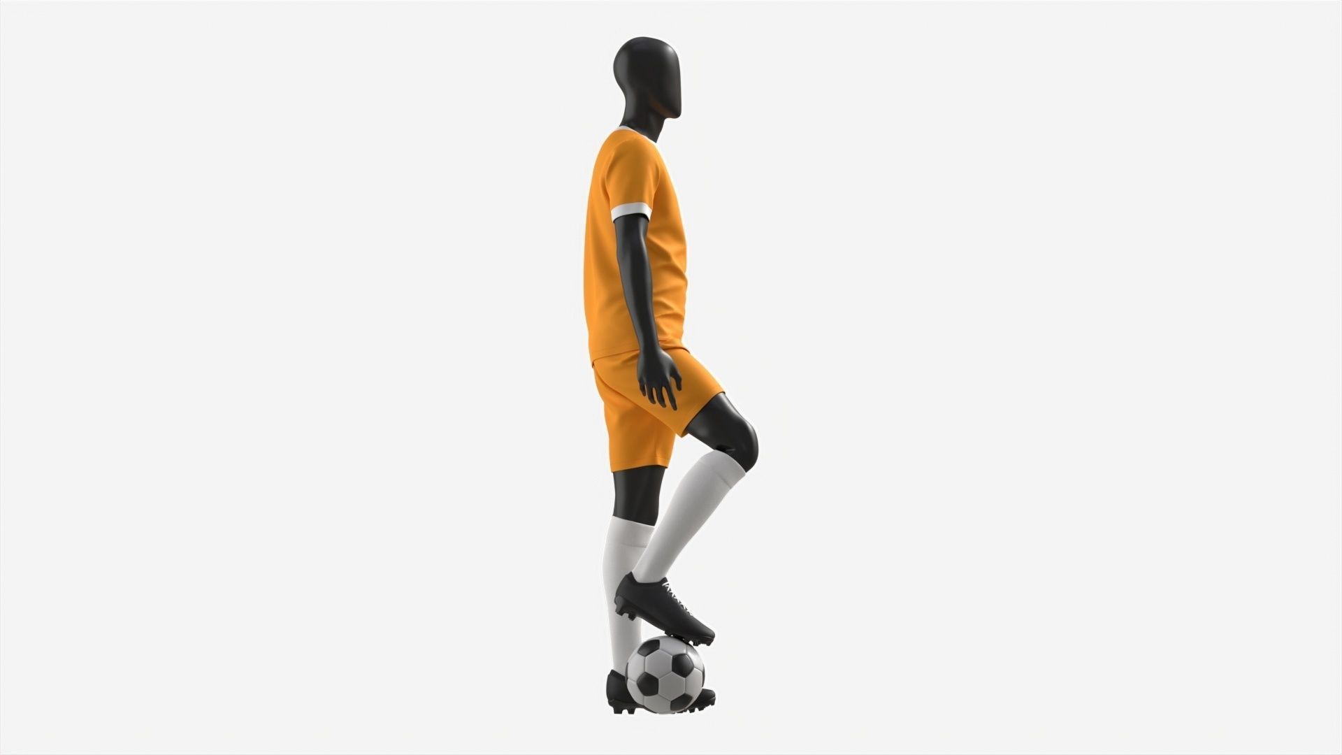 Male Mannequin in Soccer Uniform with Ball 02 3D model_5