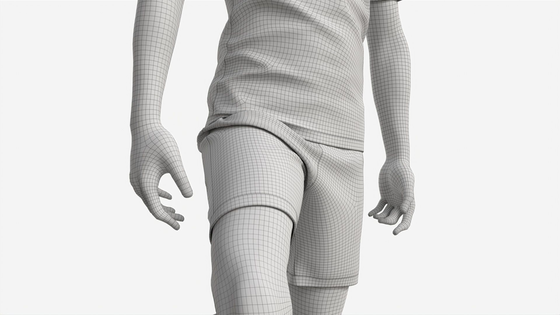 Male Mannequin in Soccer Uniform with Ball 02 3D model_7