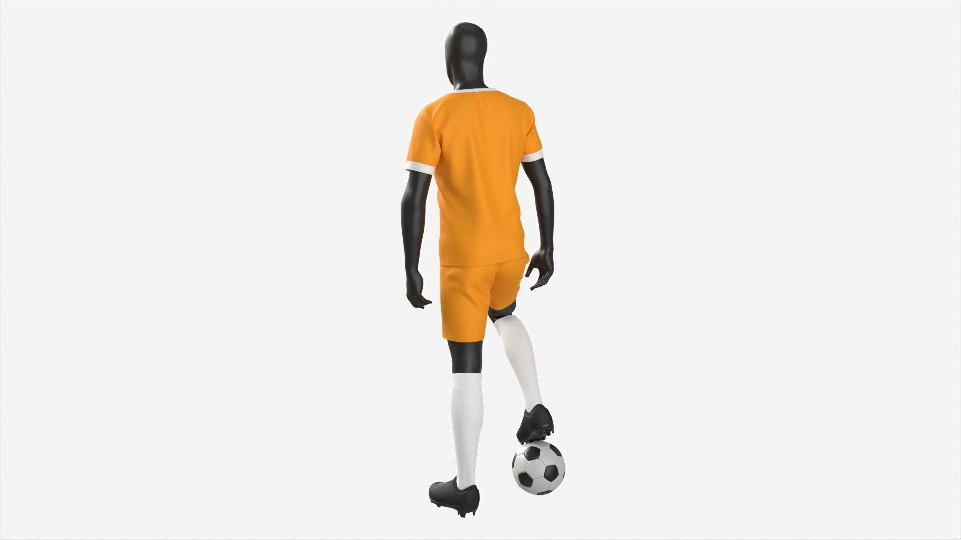 Male Mannequin in Soccer Uniform with Ball 02 3D model_1