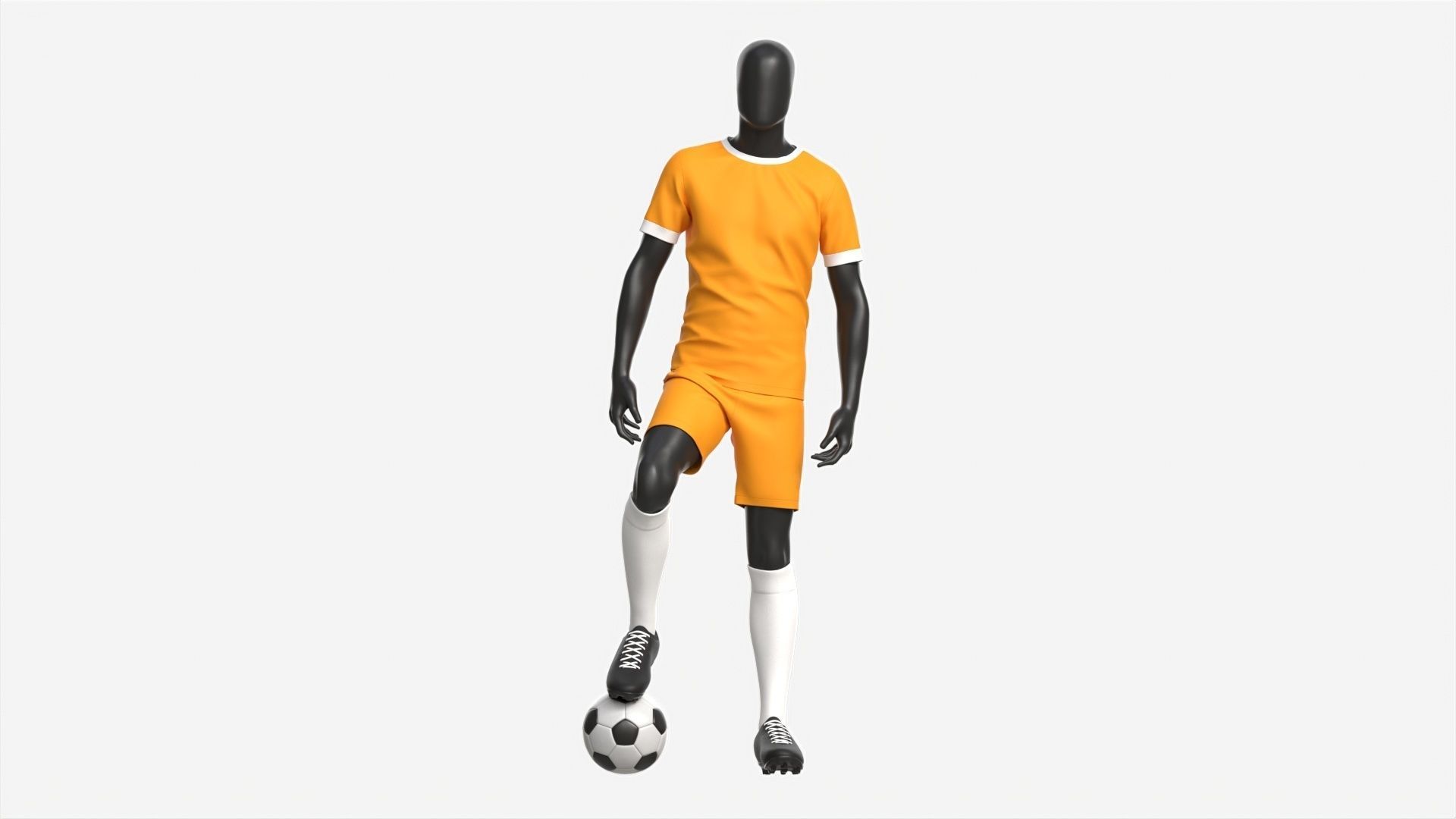 Male Mannequin in Soccer Uniform with Ball 02 3D model_4