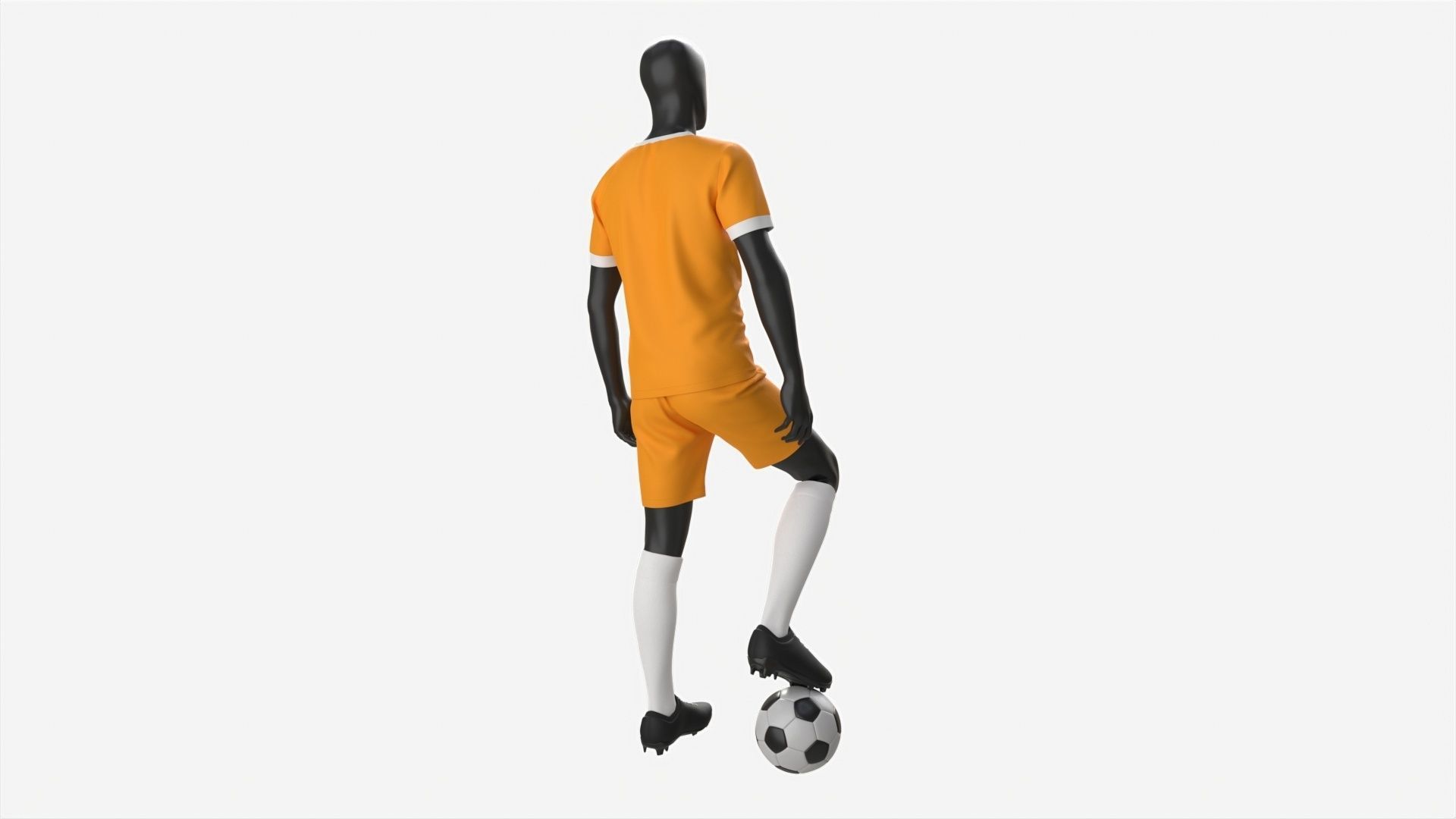 Male Mannequin in Soccer Uniform with Ball 02 3D model_2