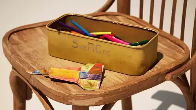 wood chair game-ready props 