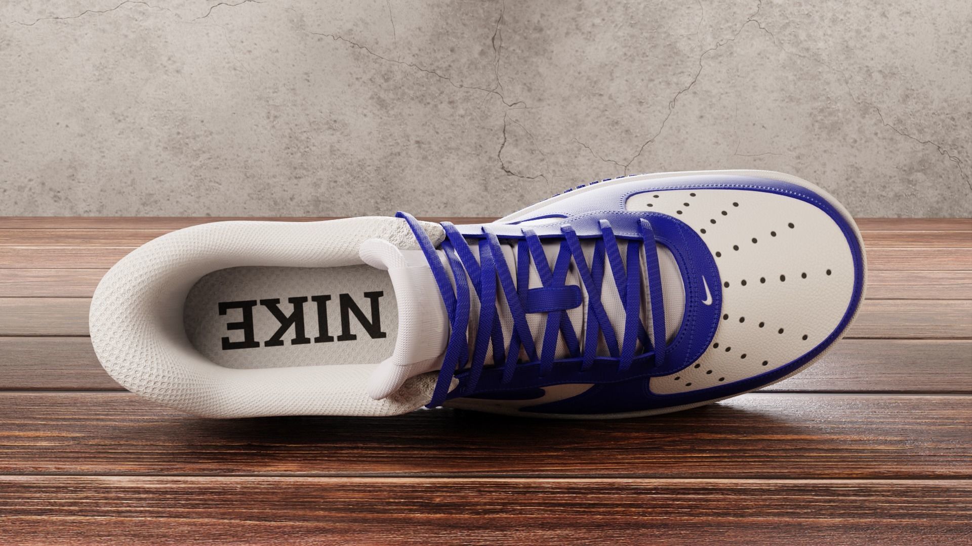 Nike Air Force 1 Dark Blue 3D model_6