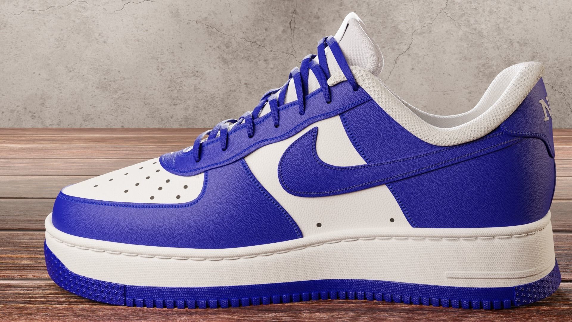 Nike Air Force 1 Dark Blue 3D model_4