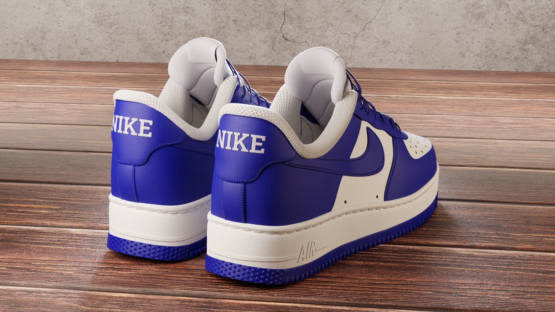 Nike Air Force 1 Dark Blue 3D model_2