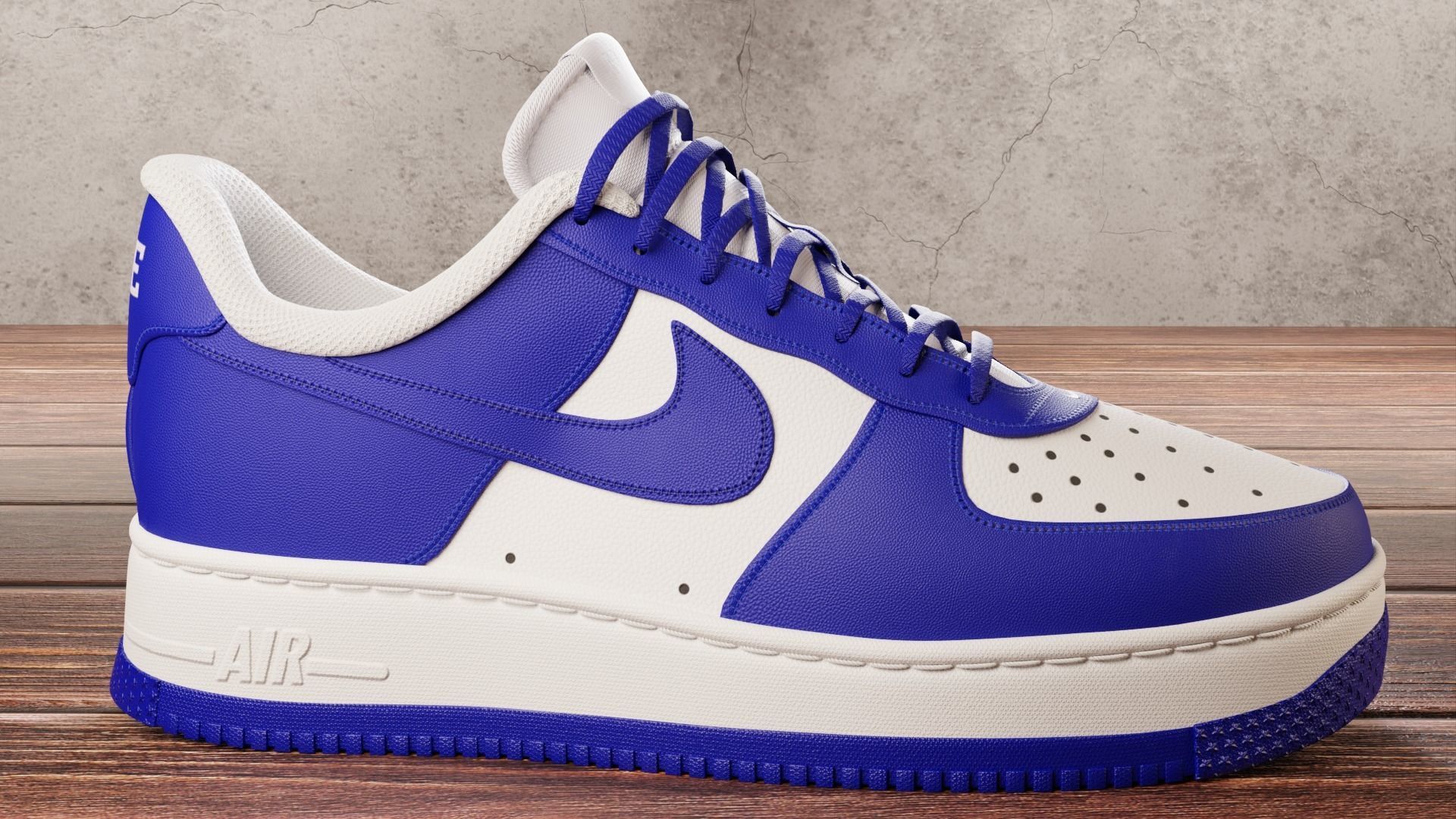 Nike Air Force 1 Dark Blue 3D model_3