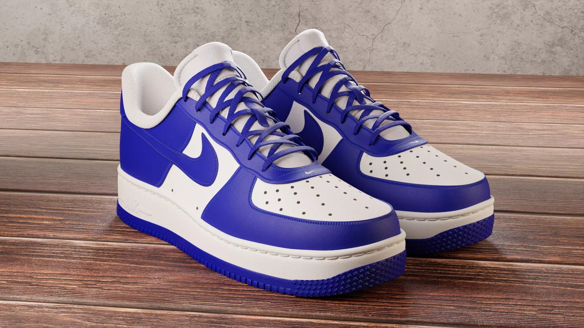 Nike Air Force 1 Dark Blue 3D model_0