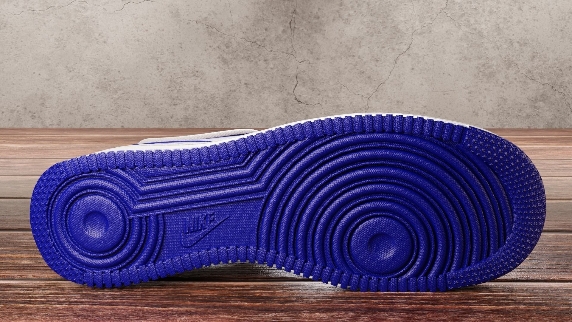 Nike Air Force 1 Dark Blue 3D model_5