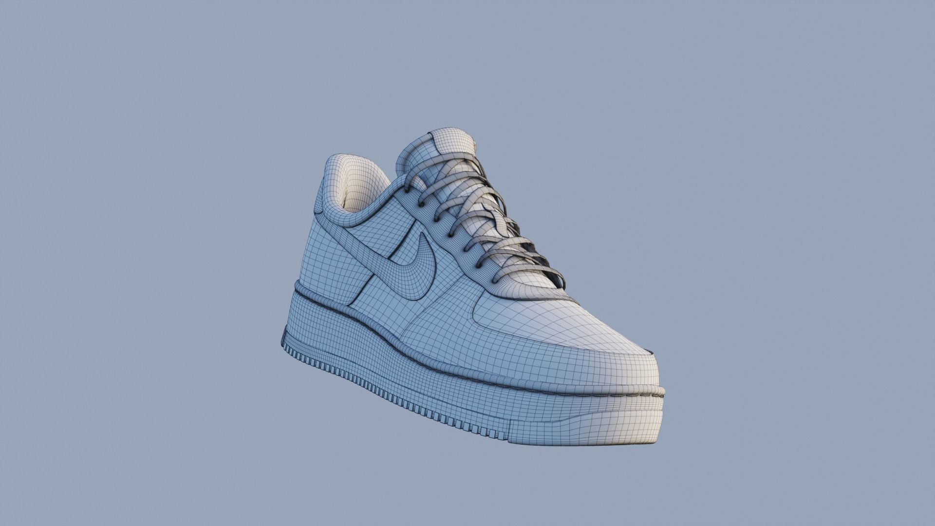 Nike Air Force 1 Dark Blue 3D model_7