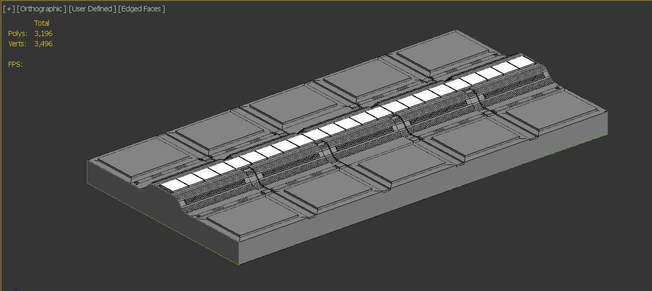 Basemesh Interior space 11 Low-poly 3D model_10