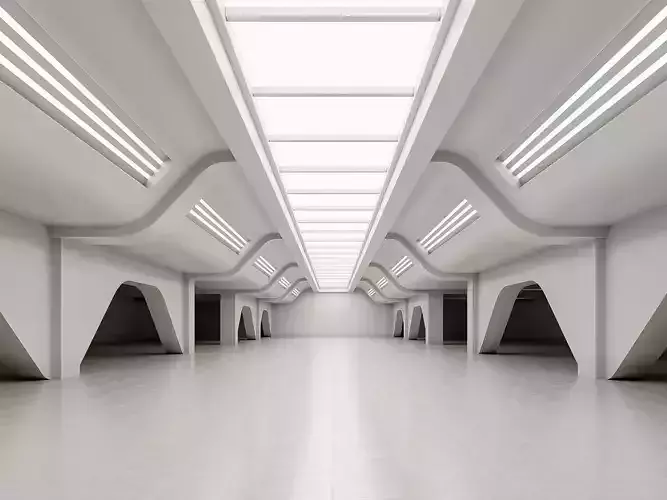Basemesh Interior space 11 Low-poly 3D model