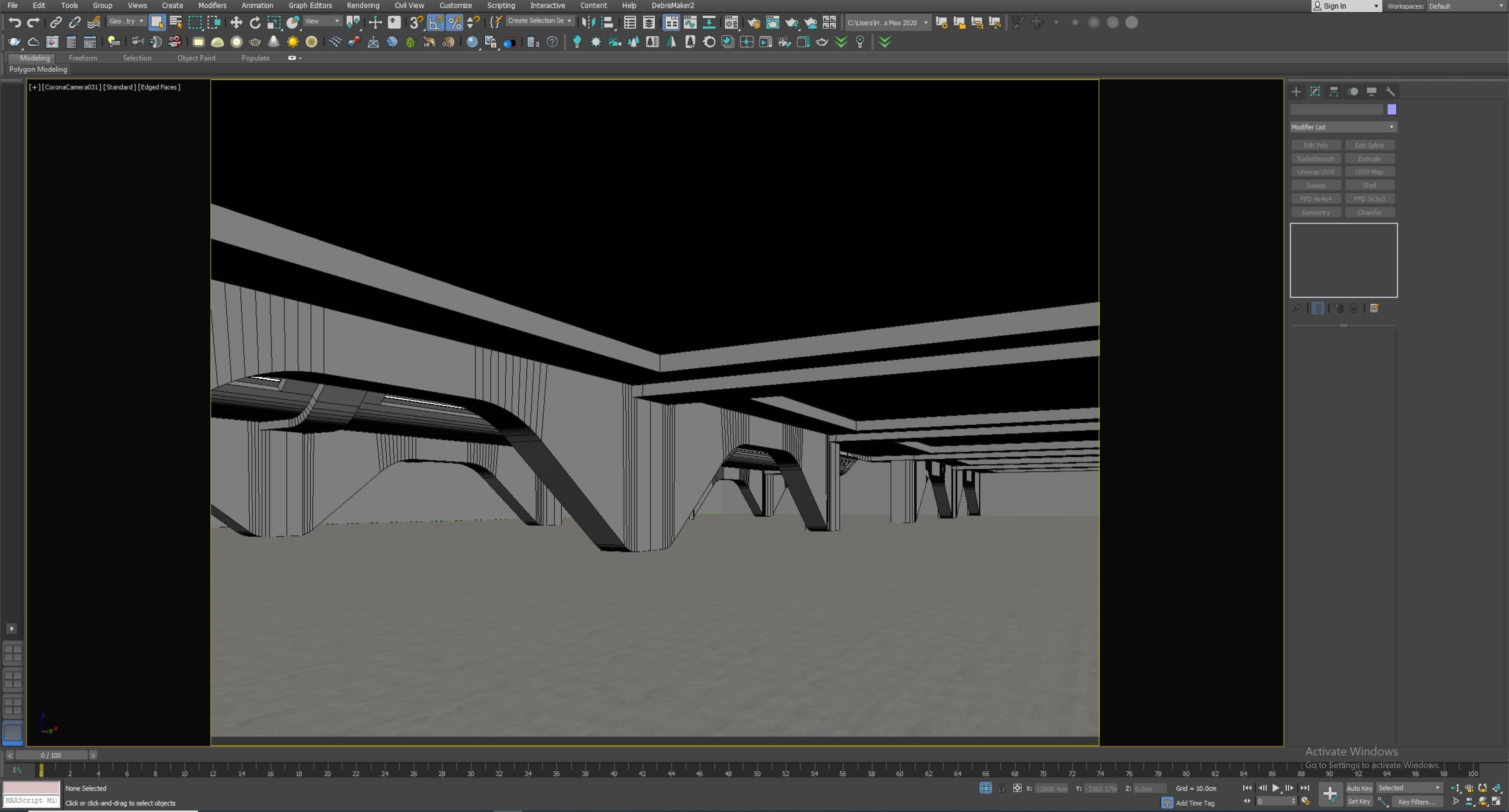 Basemesh Interior space 11 Low-poly 3D model_7