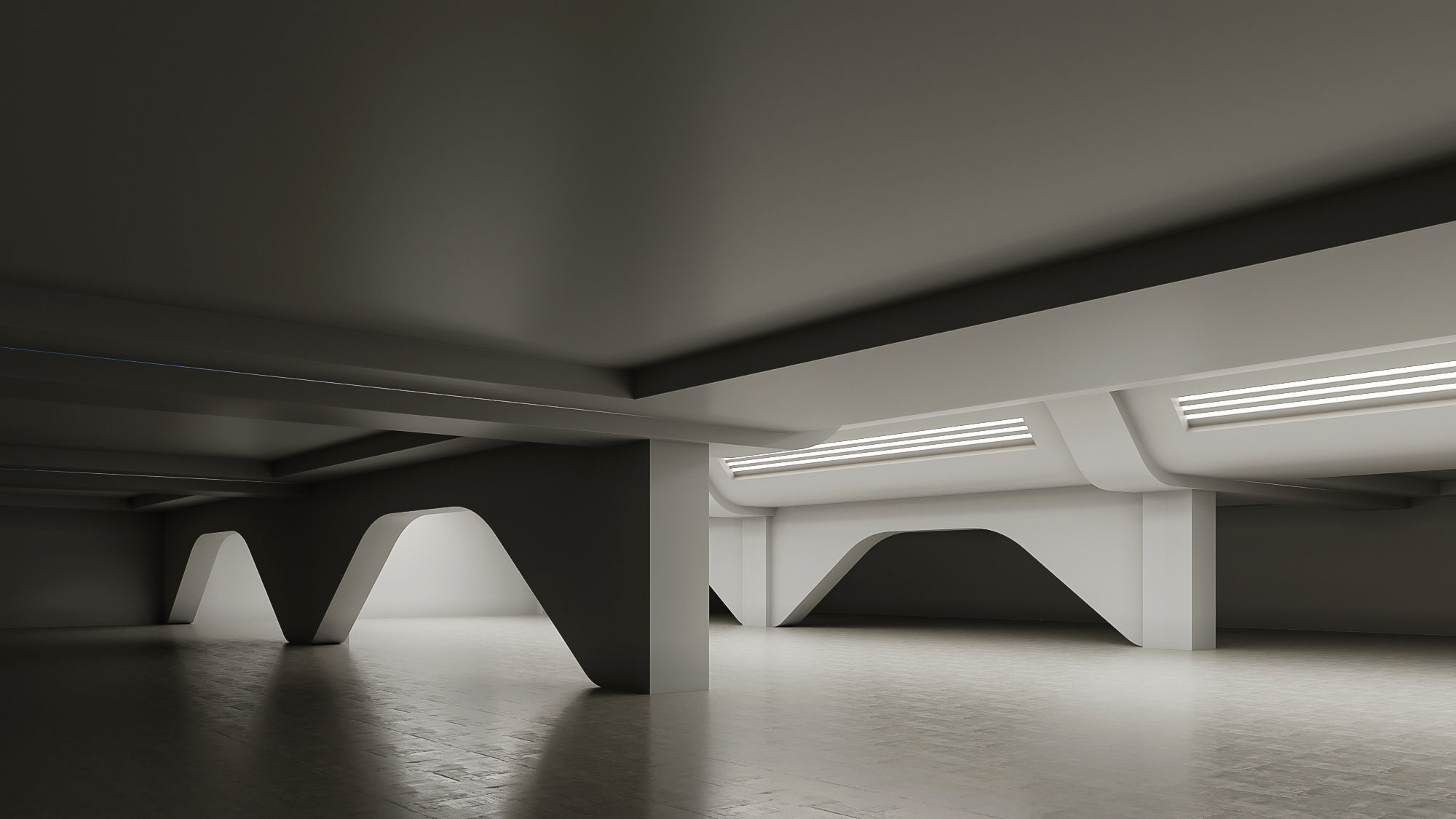 Basemesh Interior space 11 Low-poly 3D model_4