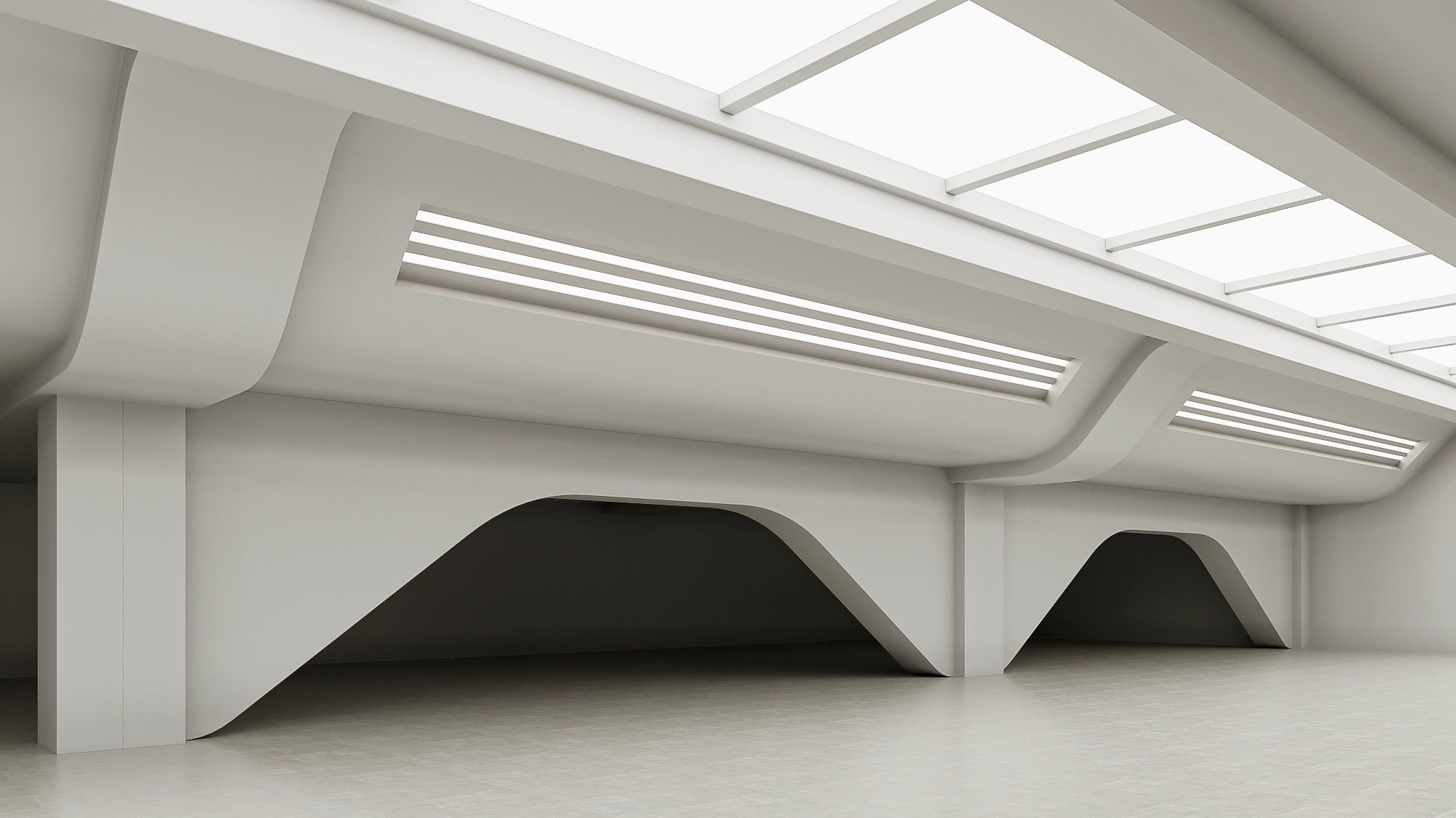 Basemesh Interior space 11 Low-poly 3D model_2