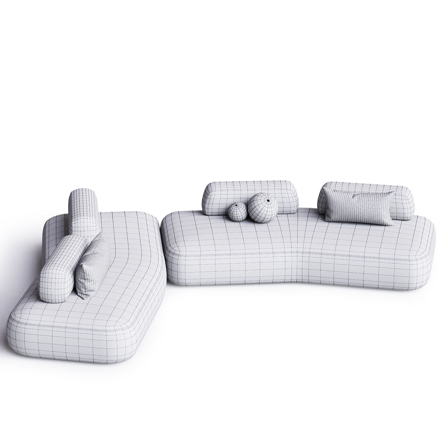 art nova curve sofa 3D model_1