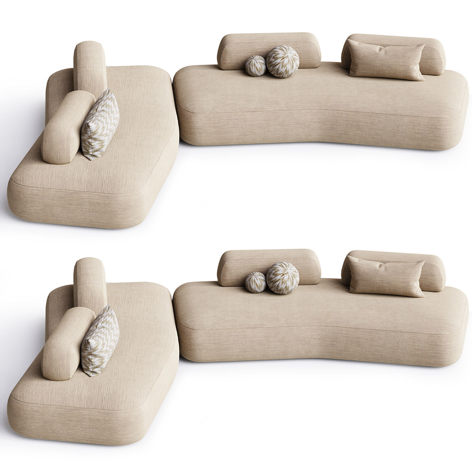 art nova curve sofa 3D model_4