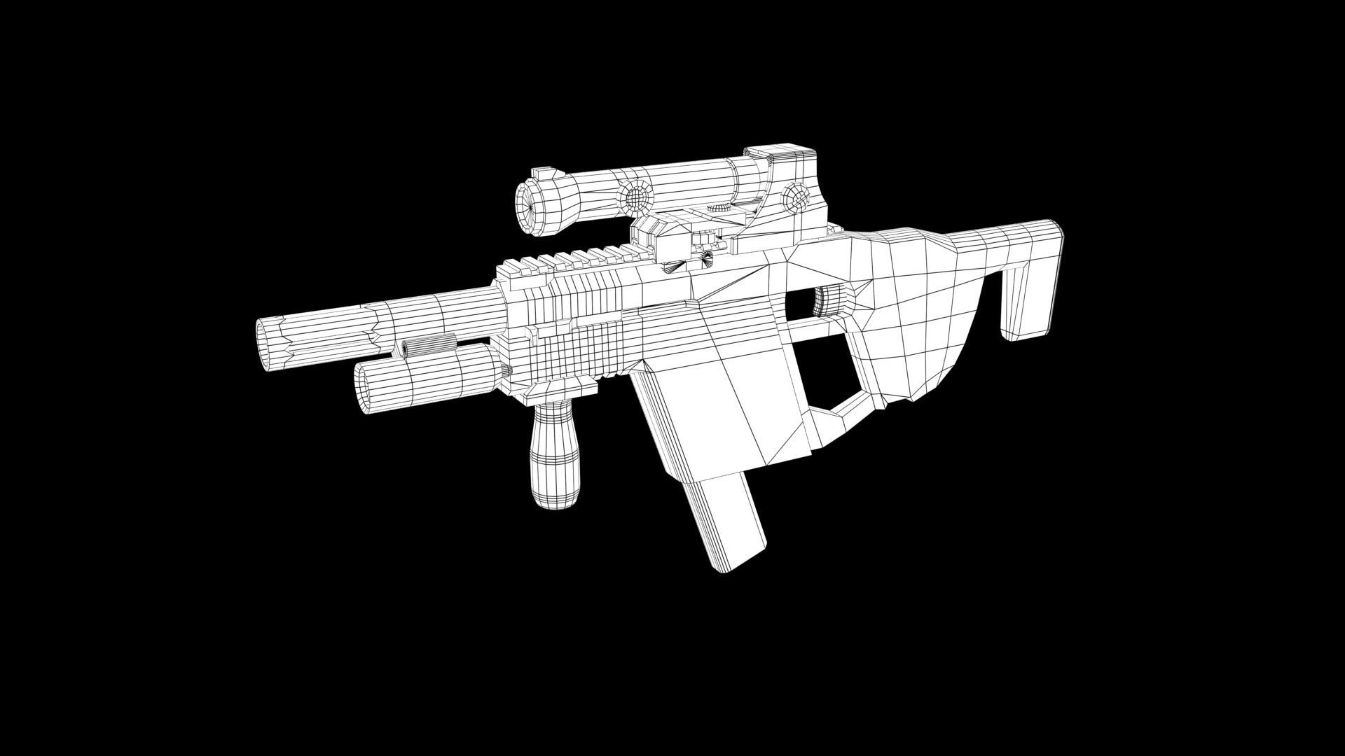 M17 gun Low-poly 3D model_9