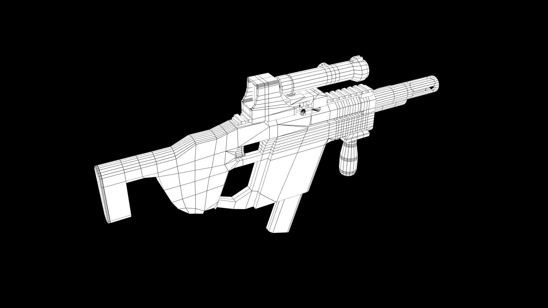 M17 gun Low-poly 3D model_10